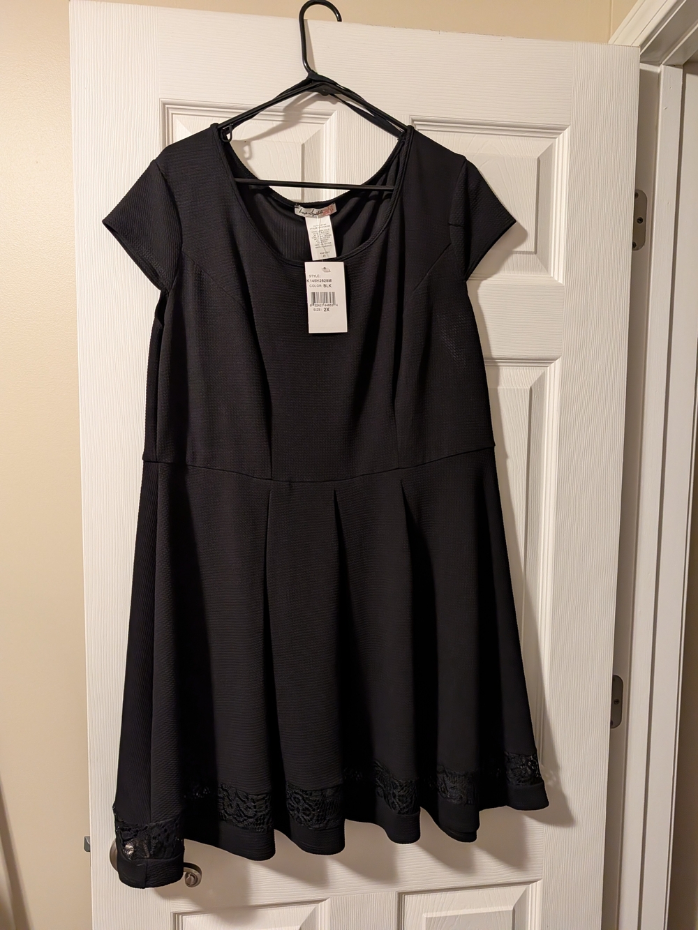 Black Knit Skater Style Dress